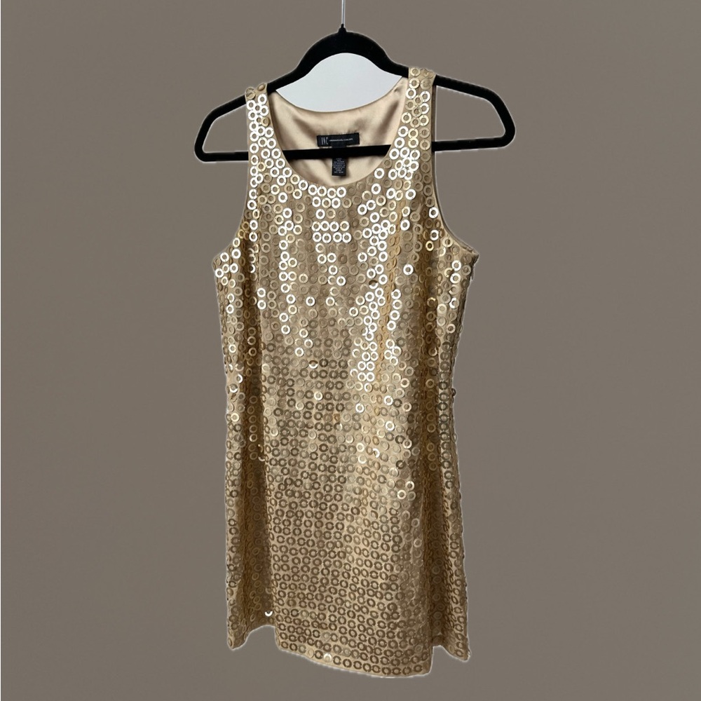 Gold Sequin Sleeveless Mini Dress Party Dress International Concepts Size-6